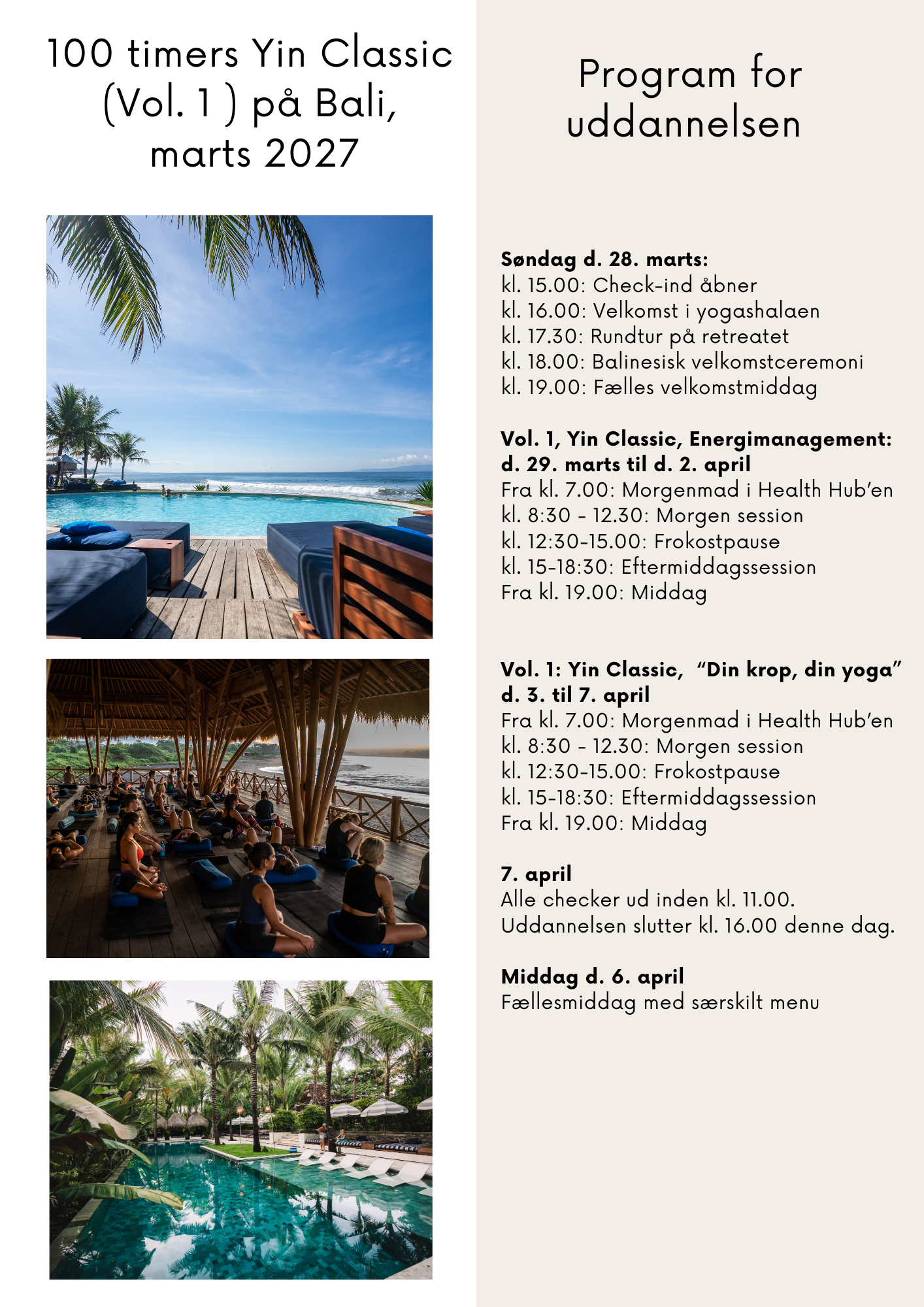 YIN Classic: Yin Unwind UDDANNELSE PÅ BALI START D. 28. marts 2027 (DEPOSITUM)